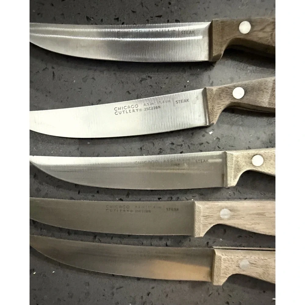 Vtg Chicago Cutlery Steak Knife Set of 6 Block Knives 25C22BN